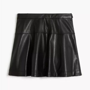 J.Crew Crewcuts Girls BLACK FAUX VEGAN LEATHER SKIRT